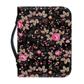 Pink Floral Flower Pattern Print Leather Bible Cover