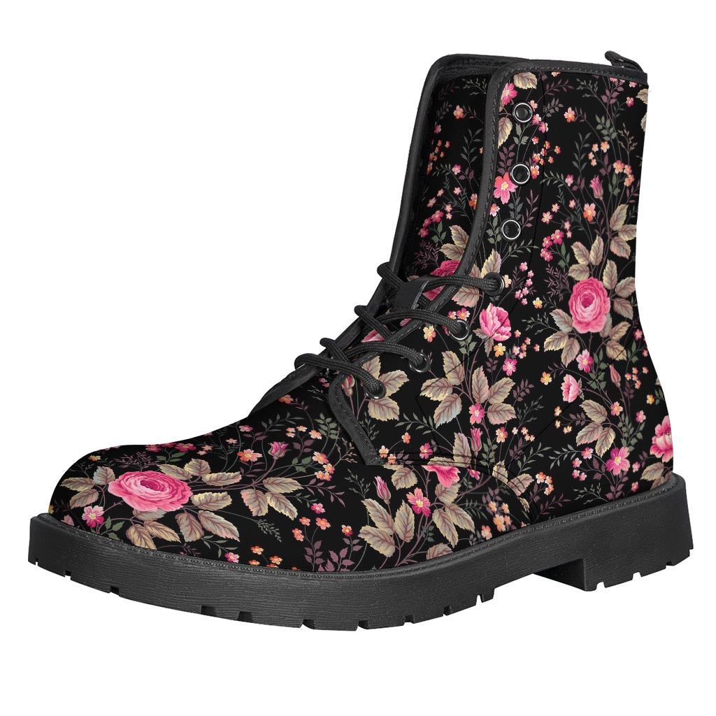 Pink Floral Flower Pattern Print Backpack