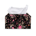 Pink Floral Flower Pattern Print Leather Tissue Box Cover