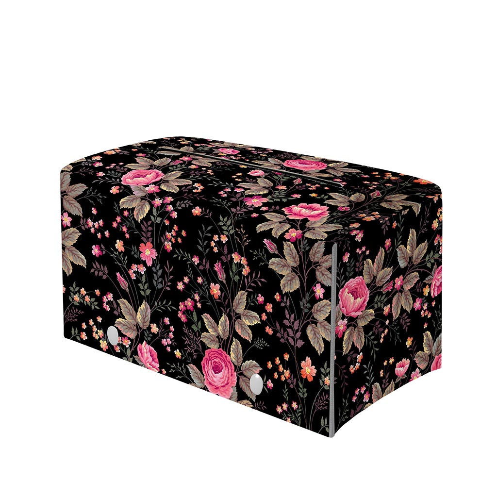 Pink Floral Flower Pattern Print Leather Tissue Box Cover
