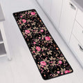 Pink Floral Flower Pattern Print Long Kitchen Mat