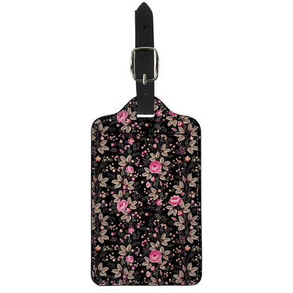 Pink Floral Flower Pattern Print Luggage Tag