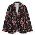 Pink Floral Flower Pattern Print Men's Blazer