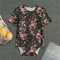 Pink Floral Flower Pattern Print Men's Bodysuit