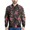 Pink Floral Flower Pattern Print Men's Bomber Jacket