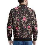 Pink Floral Flower Pattern Print Men's Bomber Jacket
