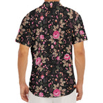 Pink Floral Flower Pattern Print Men's Deep V-Neck Shirt