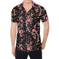 Pink Floral Flower Pattern Print Men's Shirt