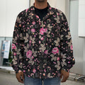 Pink Floral Flower Pattern Print Men's Shirt Jacket