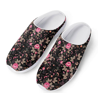 Pink Floral Flower Pattern Print Mesh Casual Shoes