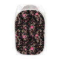 Pink Floral Flower Pattern Print Mesh Laundry Hamper