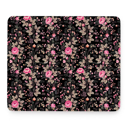 Pink Floral Flower Pattern Print Mouse Pad