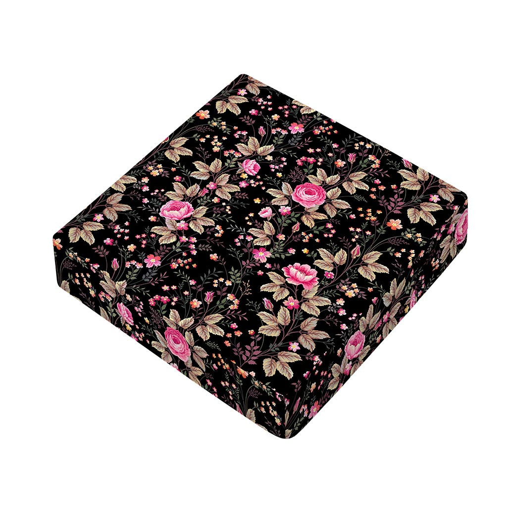 Pink Floral Flower Pattern Print Outdoor Seat Cushion Cover