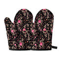 Pink Floral Flower Pattern Print Oven Mitts
