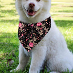 Pink Floral Flower Pattern Print Over The Collar Dog Bandana
