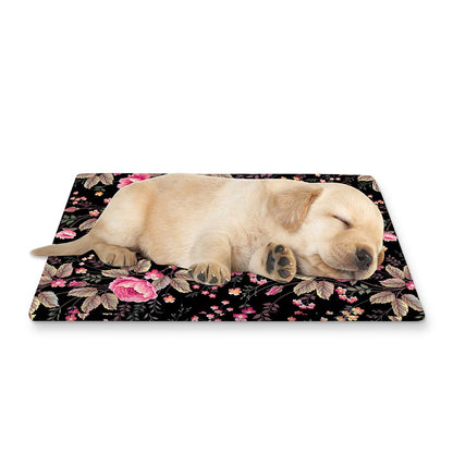 Pink Floral Flower Pattern Print Pet Cooling Mat Cover
