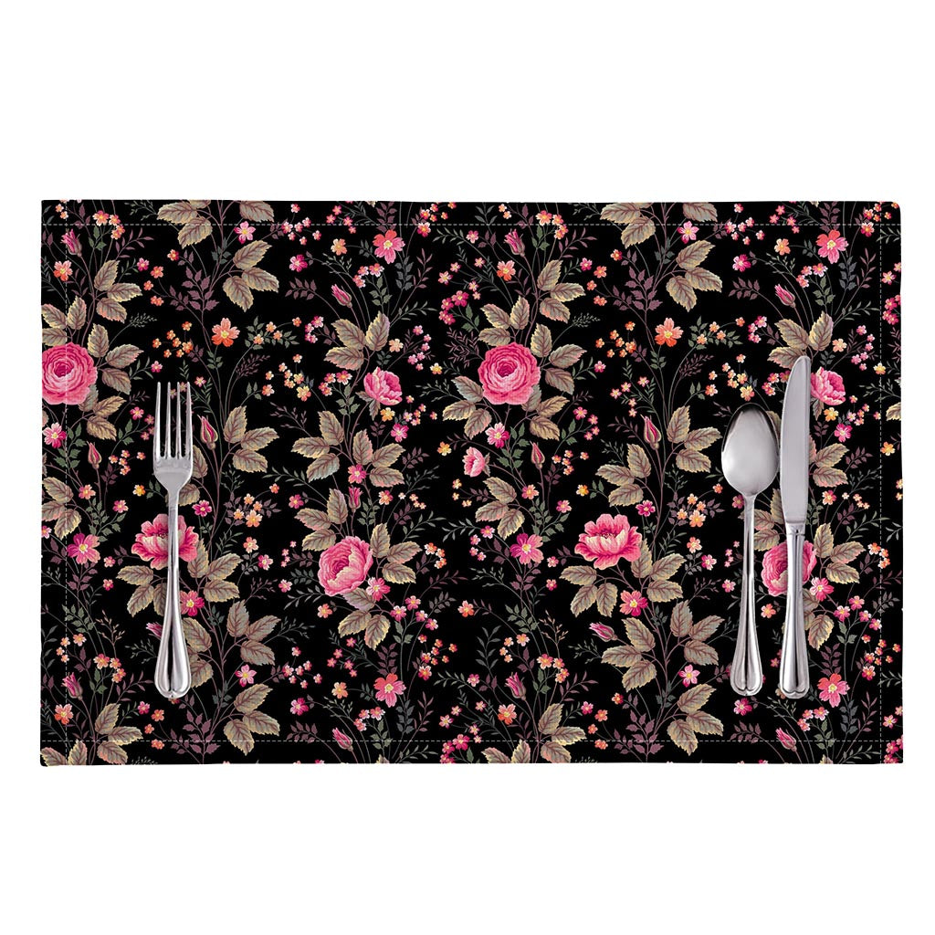 Pink Floral Flower Pattern Print Placemat