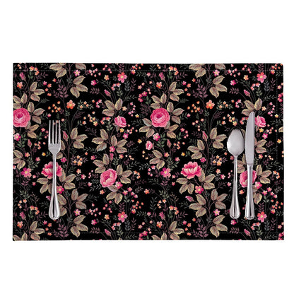 Pink Floral Flower Pattern Print Placemat