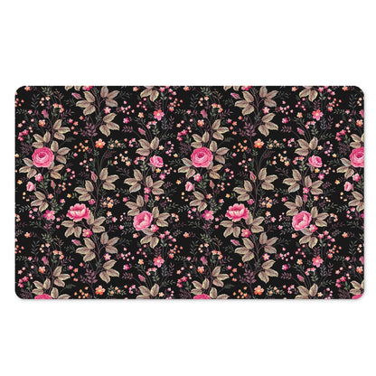 Pink Floral Flower Pattern Print Polyester Doormat