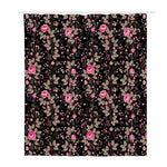 Pink Floral Flower Pattern Print Polyester Shower Curtain
