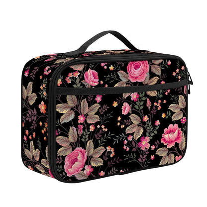 Pink Floral Flower Pattern Print Portable Lunch Bag
