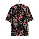 Pink Floral Flower Pattern Print Rayon Hawaiian Shirt