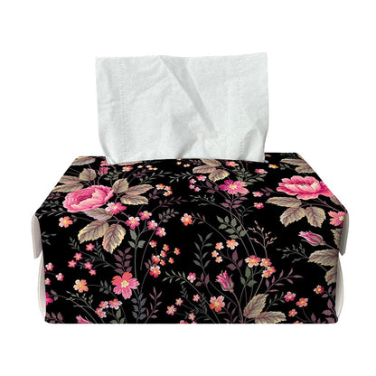 Pink Floral Flower Pattern Print Rectangle Tissue Box Cover