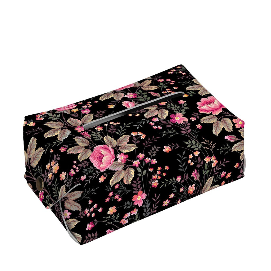 Pink Floral Flower Pattern Print Rectangle Tissue Box Cover