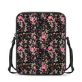 Pink Floral Flower Pattern Print Rectangular Crossbody Bag