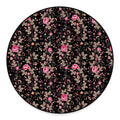 Pink Floral Flower Pattern Print Round Floor Mat