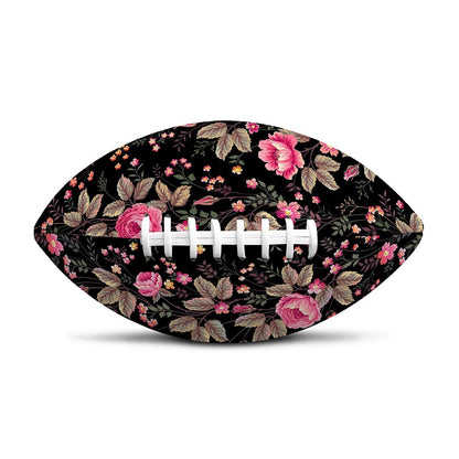 Pink Floral Flower Pattern Print Rugby Ball