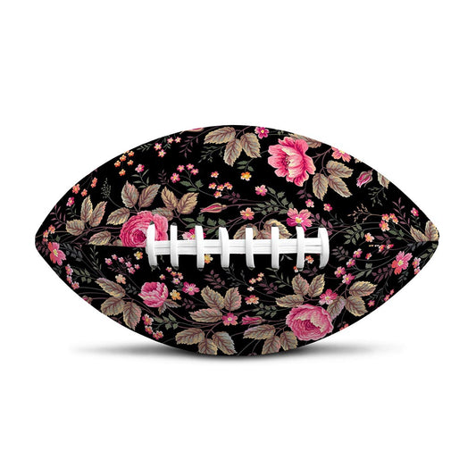 Pink Floral Flower Pattern Print Rugby Ball