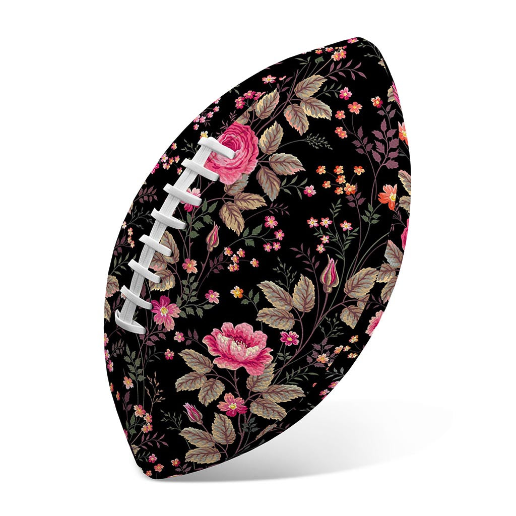 Pink Floral Flower Pattern Print Rugby Ball