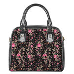 Pink Floral Flower Pattern Print Shoulder Handbag