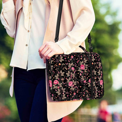 Pink Floral Flower Pattern Print Shoulder Strap Bible Bag