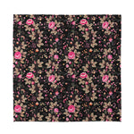Pink Floral Flower Pattern Print Silk Bandana
