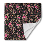 Pink Floral Flower Pattern Print Silk Bandana