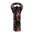 Pink Floral Flower Pattern Print Single Neoprene Wine Tote