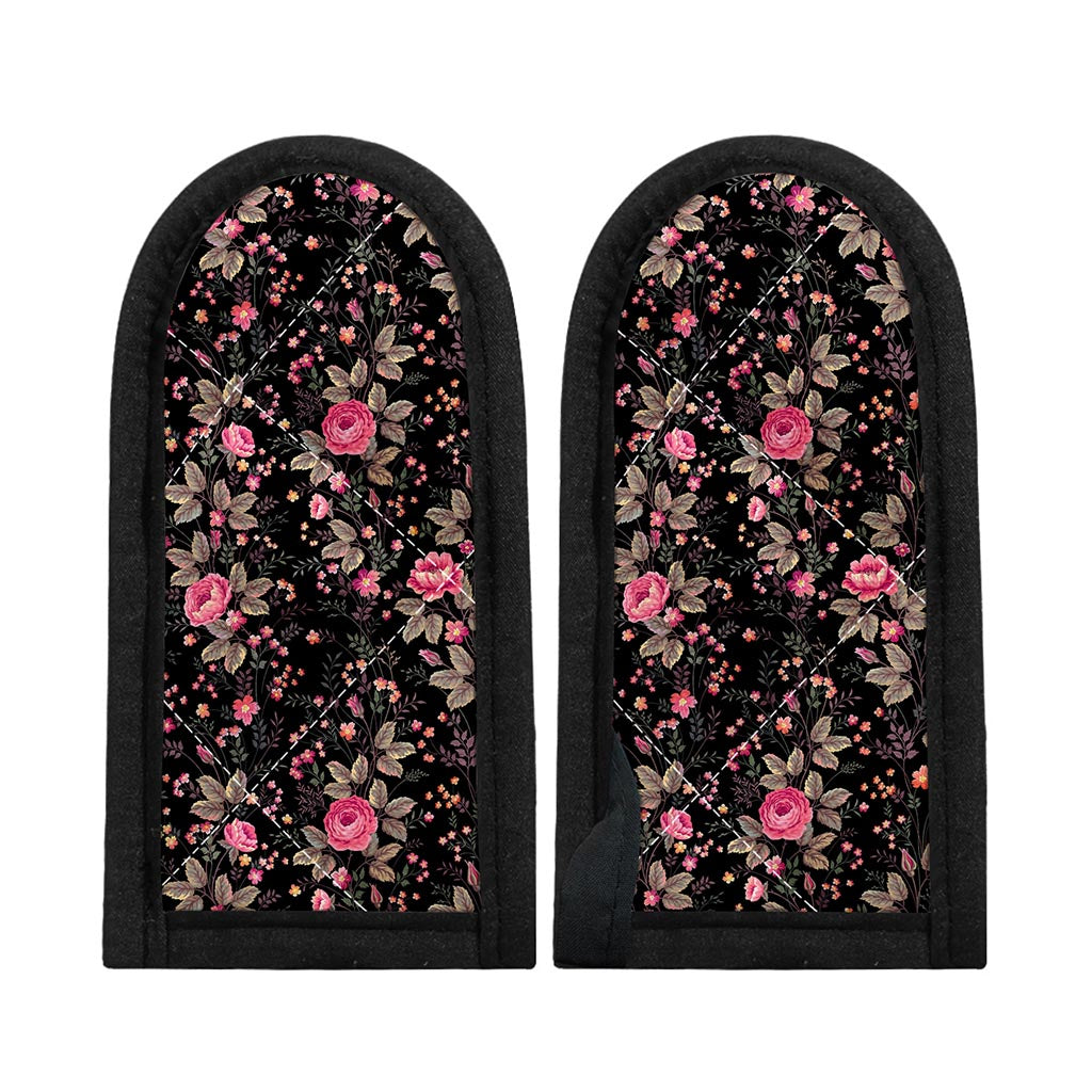 Pink Floral Flower Pattern Print Skillet Handle Cover
