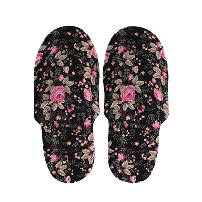Pink Floral Flower Pattern Print Slippers