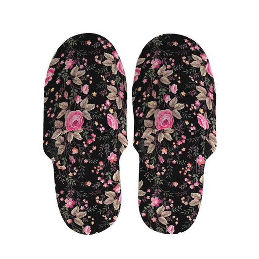 Pink Floral Flower Pattern Print Slippers