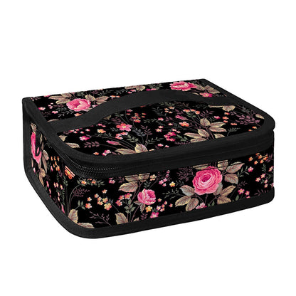 Pink Floral Flower Pattern Print Small Lunch Bag