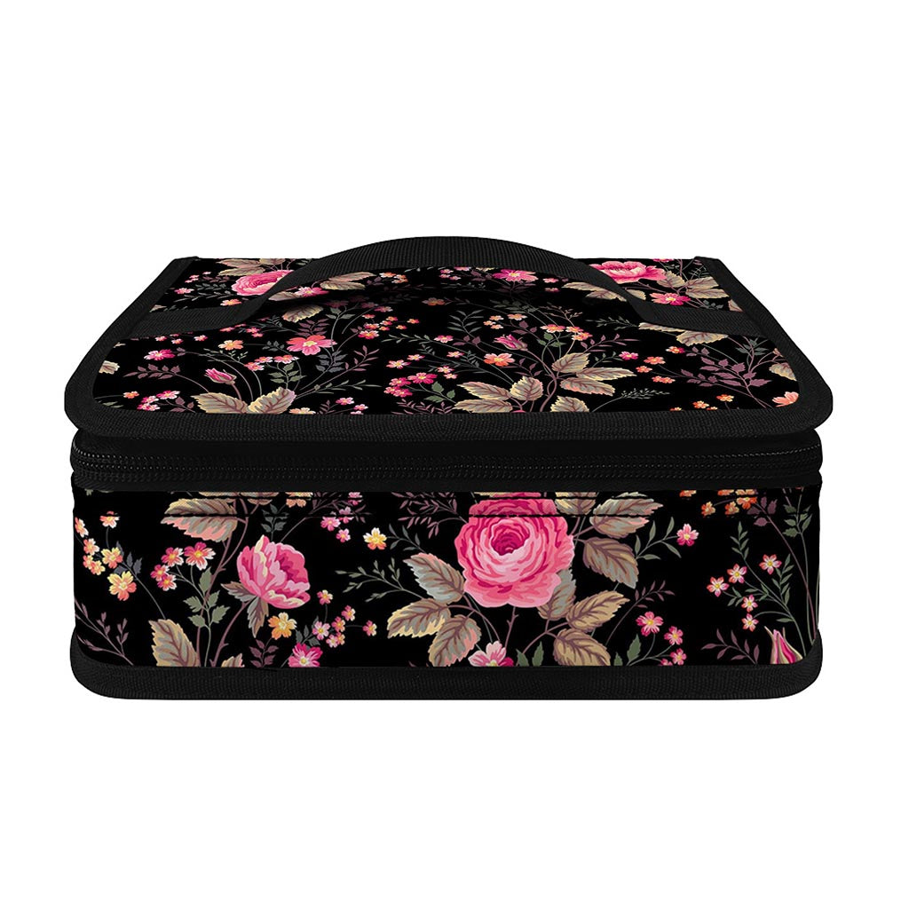 Pink Floral Flower Pattern Print Small Lunch Bag