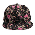 Pink Floral Flower Pattern Print Snapback Cap