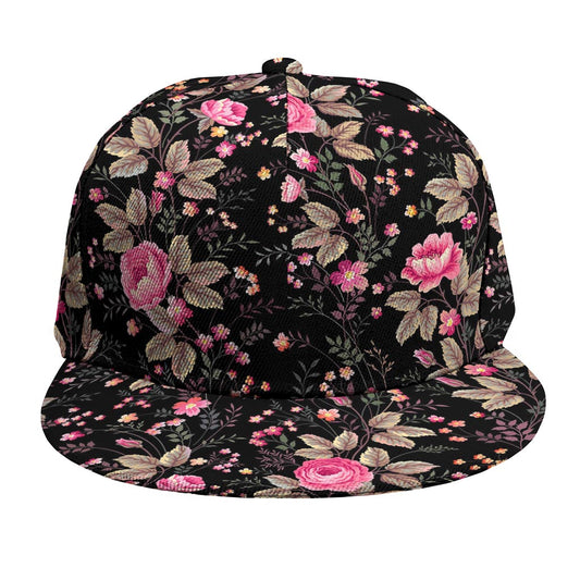 Pink Floral Flower Pattern Print Snapback Cap