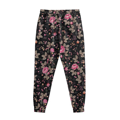Pink Floral Flower Pattern Print Sweatpants