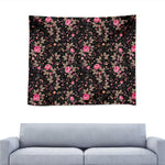 Pink Floral Flower Pattern Print Tapestry