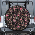 Pink Floral Flower Pattern Print Tire Cover With Camera Hole