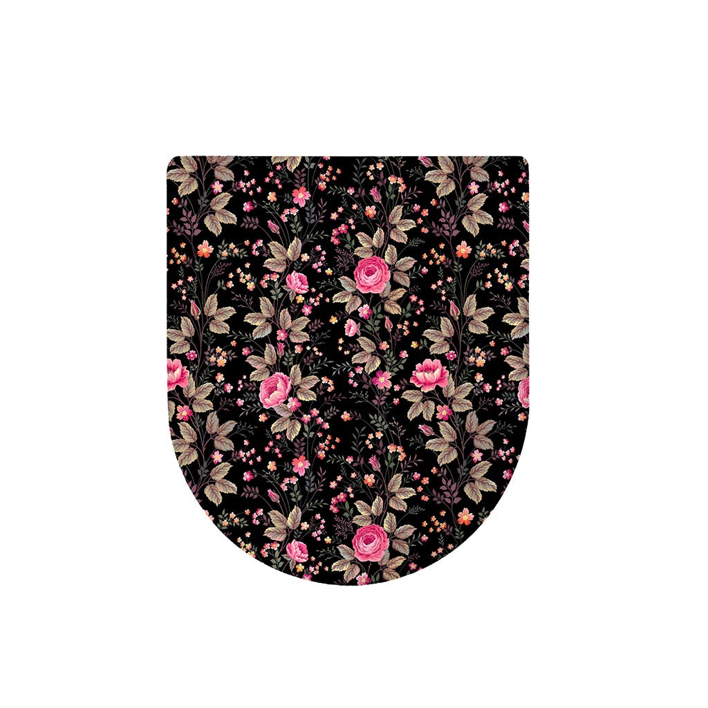 Pink Floral Flower Pattern Print Toilet Lid Cover