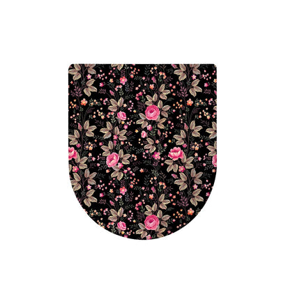 Pink Floral Flower Pattern Print Toilet Lid Cover